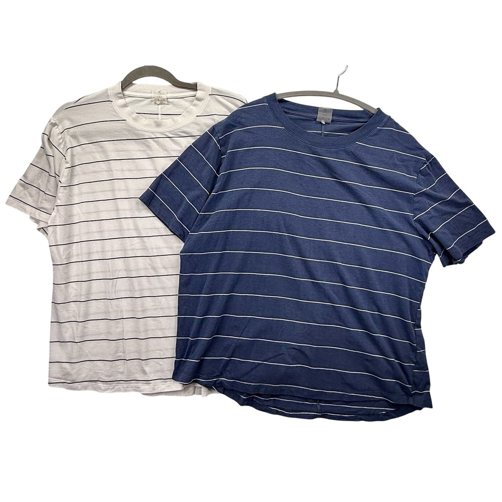 LOT of 2 Calia by Carrie Underwood Short Sleeve Shirts XL White Blue Athleisure